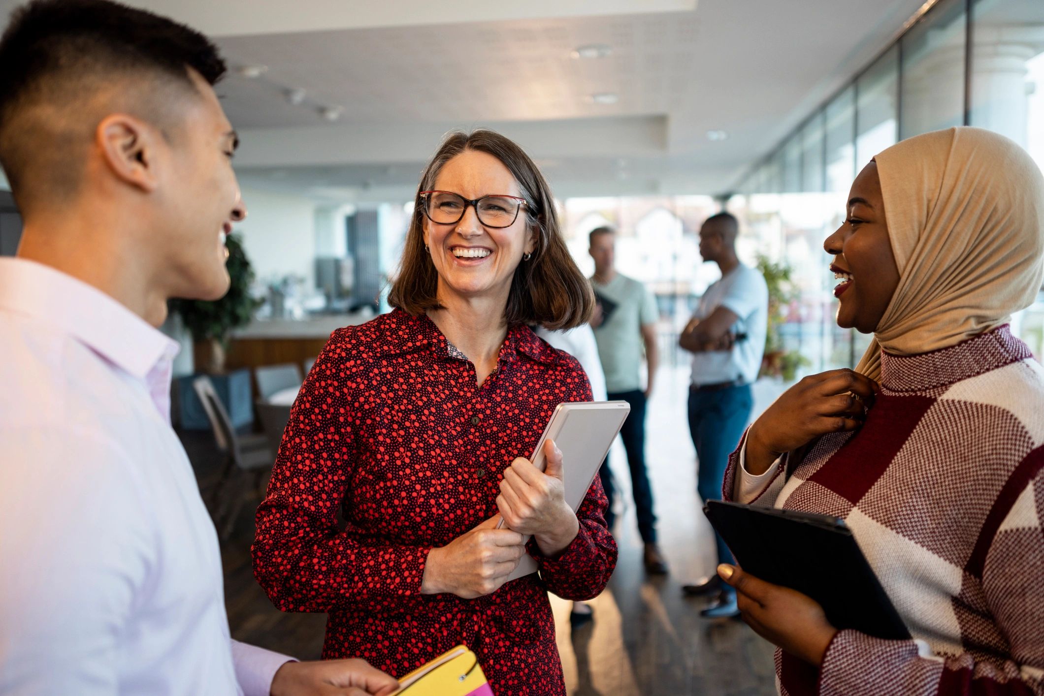Enterprise technology professionals collaborating during a meeting