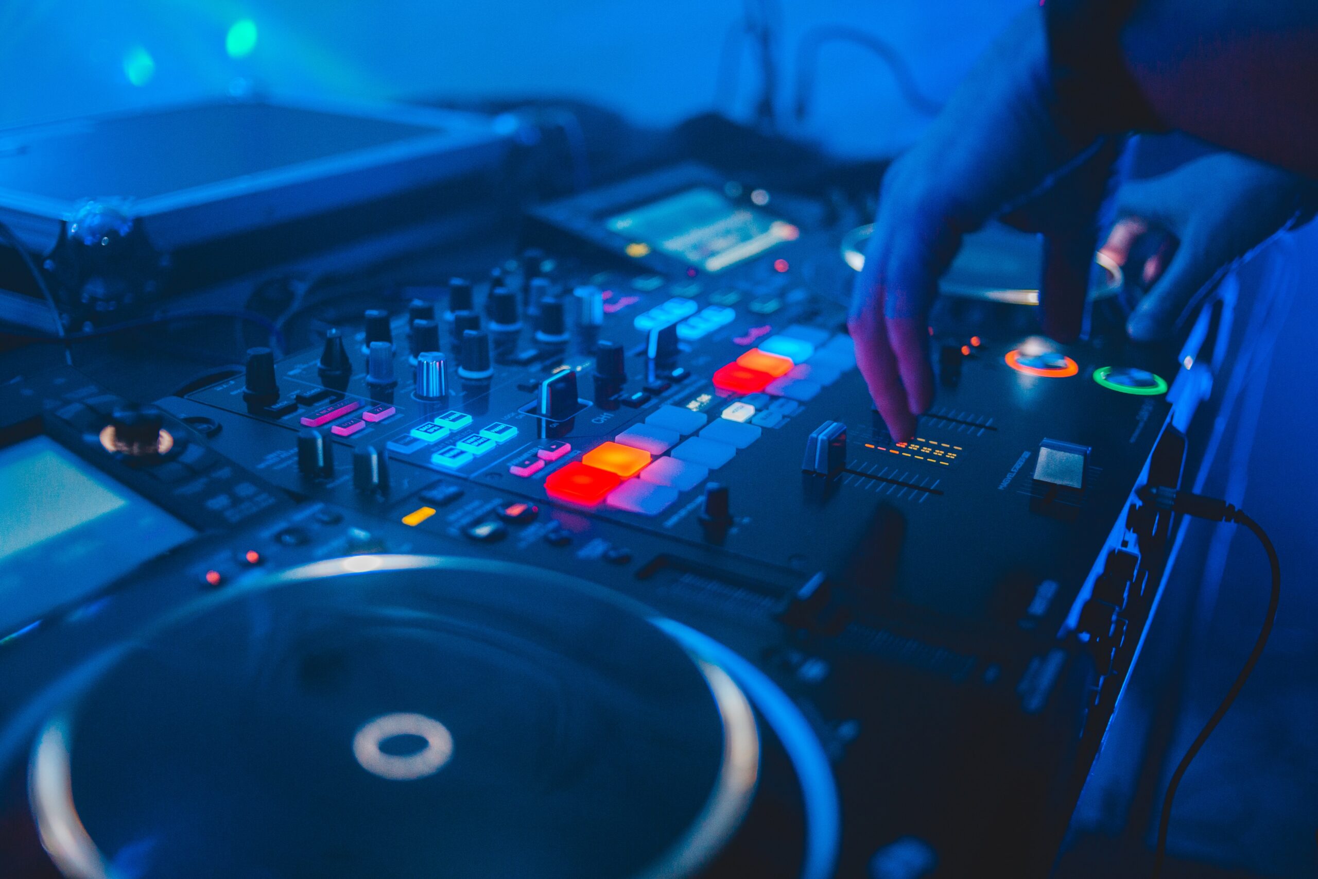 Audio mixing console representing professional audio video solutions